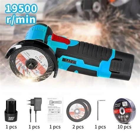 HiLDA 12V 3 Inch Lithium Electric Angle Grinder Mini Small Household