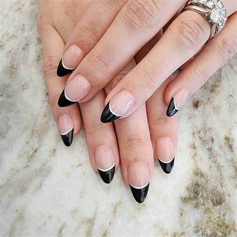 Black French Tip Nail Designs For A Bold And Elegant Look