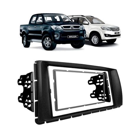 Moldura Painel 2 Din Toyota Hilux 2012 A 2013 Srv 2012 Preta