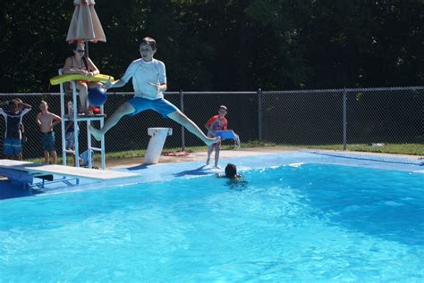 Campers having fun in the pool at our midwest summer camp