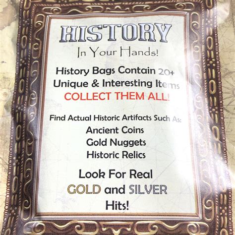 History Bags contain At Least 3 Unique Pieces- Coins Fossils Minerals