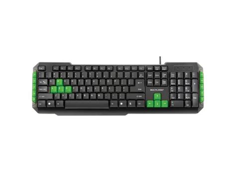 Teclado Multimidia Gamer Teclas Verdes USB TC201 o Melhor Preço é