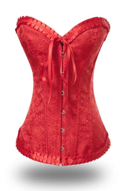 Corsets Bustiers Hot Red Waist Cincher Boned Corset With Satin Brocade Was Listed For R