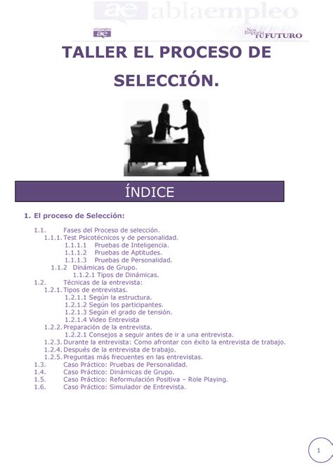 El Proceso De Selecci N Taller El Proceso De Seleccin El Proceso