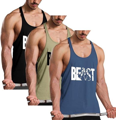 GymRevolution Workout Bodybuilding Printed Stringer Men S