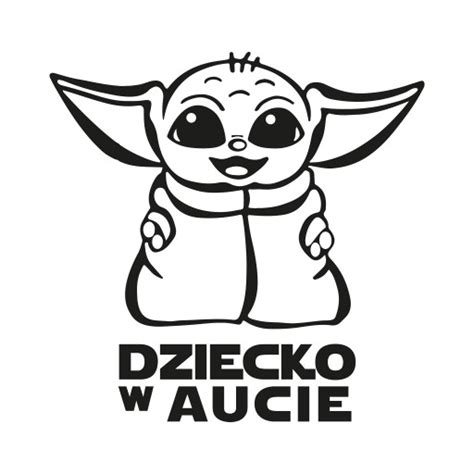 Naklejka dziecko w aucie Baby Yoda 18x18 cm za 14 zł z Warszawa