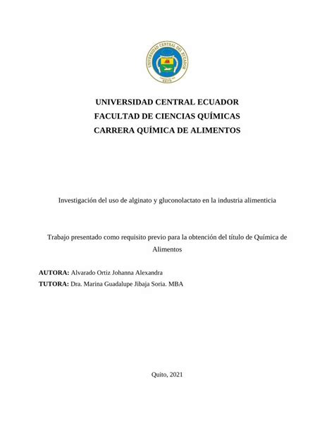 PDF UNIVERSIDAD CENTRAL ECUADOR FACULTAD DE CIENCIAS QUÍMICAS