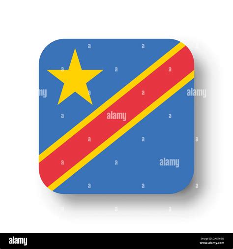 Democratic Republic Of The Congo Flag Flat Vector Square With Rounded