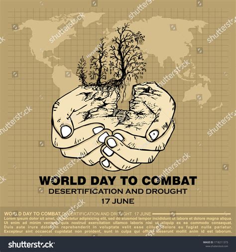 World Day Combat Desertification Drought Poster Stock Vector Royalty