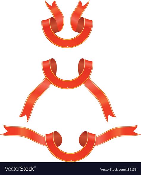 Set Of Red Ribbons Royalty Free Vector Image Vectorstock