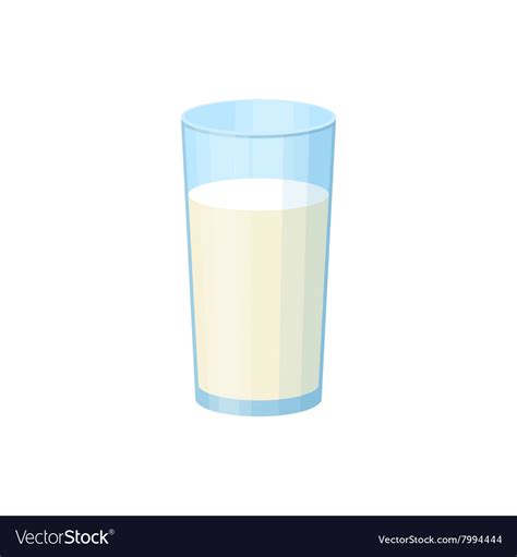 Glass Of Milk Icon Cartoon Style Royalty Free Vector Image