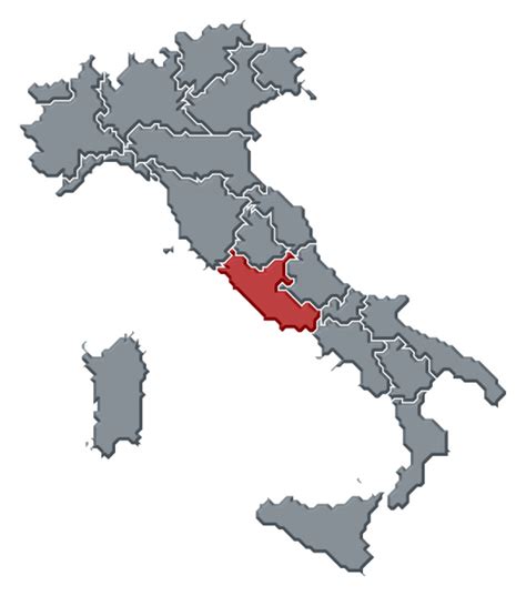 Map of Italy Lazio highlighted - Stock Photo #5520961 | PantherMedia ...