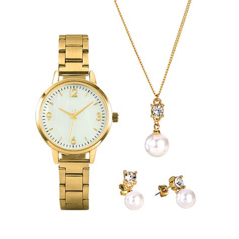 Avon Product Detail Cassandra Goldtone Watch With Jewelry Set