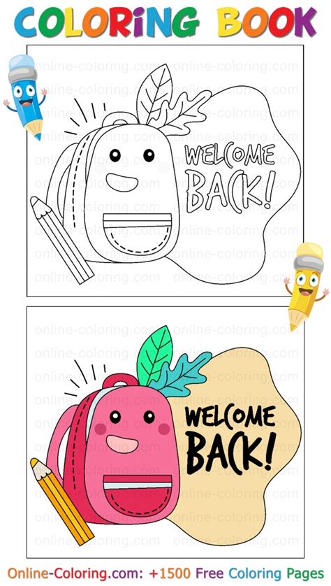 Welcome Back! | Free Online Coloring Page