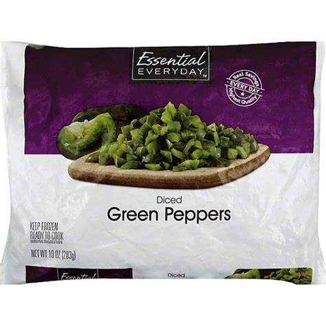 Essential Everyday Green Peppers Diced Shop Market Basket