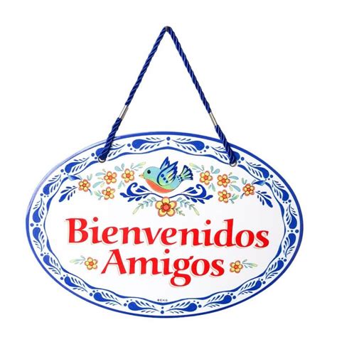 Bienvenidos Amigos Decorative Door Sign Decoración De Unas