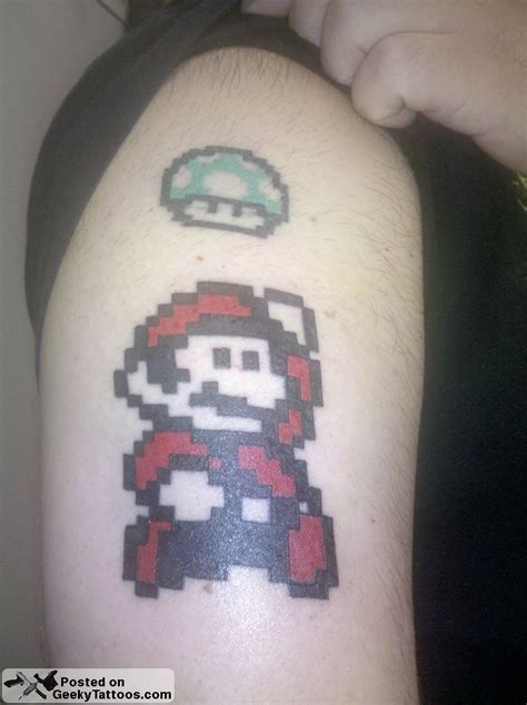 8-bit Mario Tattoo – Geeky Tattoos