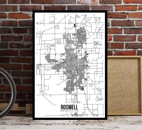 Roswell New Mexico Map Printable Printable Map for Office | Etsy