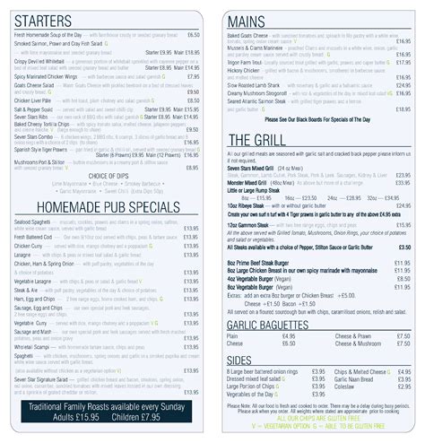 Welcome To The Seven Stars Pub Restaurant