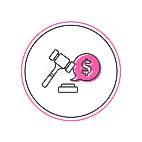Filled Outline Auction Hammer Price Icon Isolated On White Background