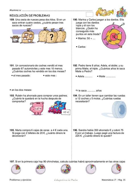 Matemáticas De 3º Primaria Problemas Y Ejercicios Learning Math