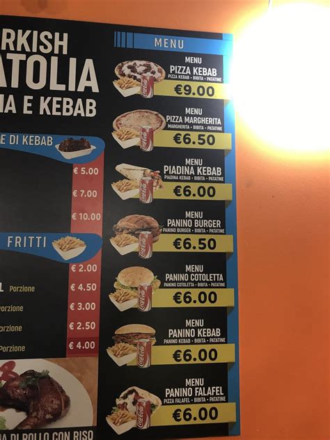 Menu At Turkish Anatolia D Ner Kebab Arona