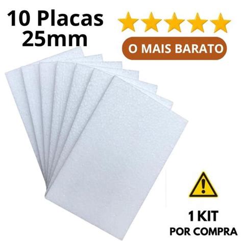 10 placas de isopor antichamas espessura 25mm 2 5cm forro térmico