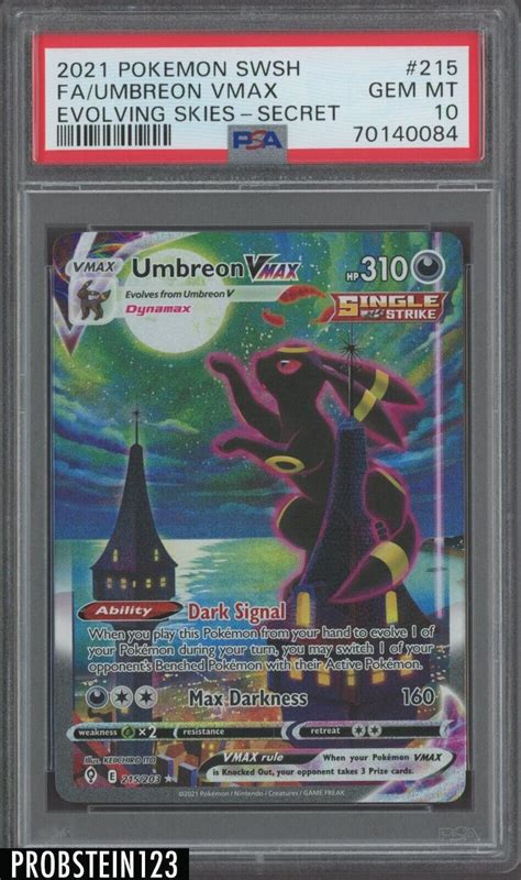 Pokemon Swsh Evolving Skies Secret Fa Umbreon Vmax Psa