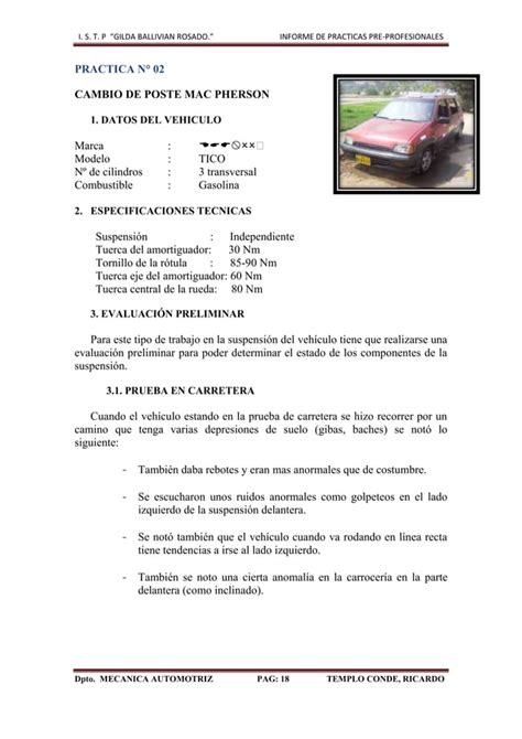 Informe De Mecánica Automotriz 1