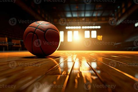 AI generated Hardwood showdown Competitive basketball game on a wood ...