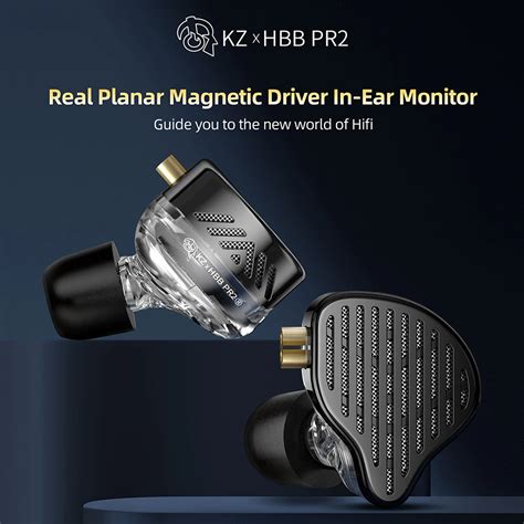 Kz X Hbb Pr Headphones Planares Fio No Ouvido Hifi Iem Fone De