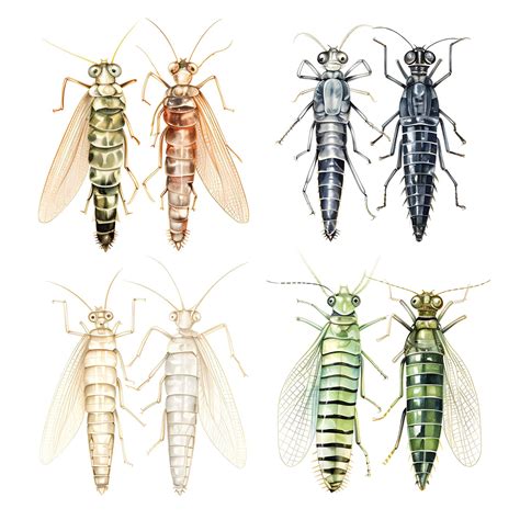Premium Ai Image Type Of Insects Watercolor Lacewing Cricket