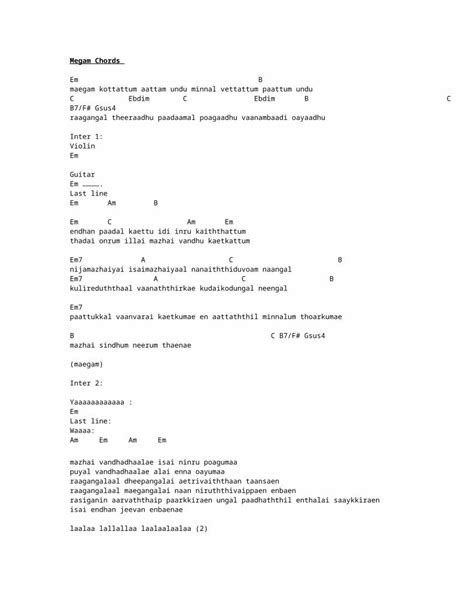 Docx Megam Kottatum Chords Dokumen Tips