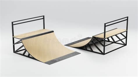 Protótipo Da Ilustração 3d Da Rampa De Skate De Meia Tubulação