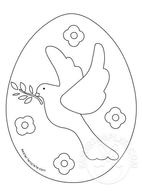 Easter Egg Dove And The Olive Branch Coloring Page Easter Template