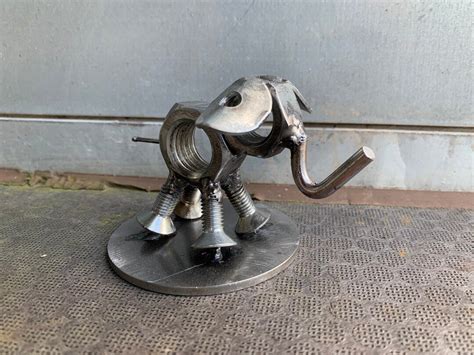 Handmade Metal Elephant Made From Recycled Nuts And Bolts Etsy