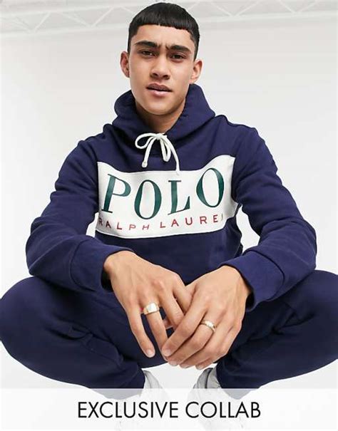 Polo Ralph Lauren X Asos Exclusive Collab Hoodie In Navy With Logo