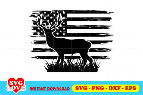 Deer Hunting Usa Flag Svg Gravectory