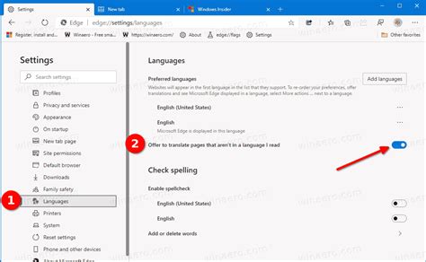 Enable Or Disable Offer To Translate Pages In Microsoft Edge Chromium