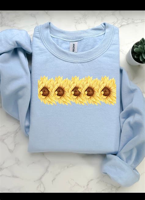 Sunflower Crewneck Sweatshirt Sunflower Lover Floral Etsy