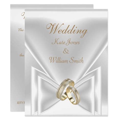 Wedding Elegant White Gold Rings Invitation | Zazzle.com