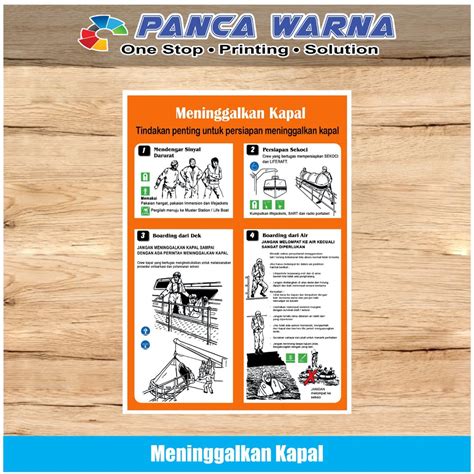 Jual Stiker Kapal Safety Sign Meninggalkan Kapal ISM Code Perkapalan