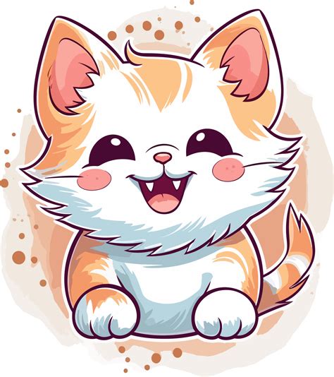 Kawaii Cute Happy Cat In Clipart Style Generative Ai 26418374 Png