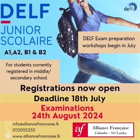 Registrations Are Now Open For DELF JUNIOR SCOLAIRE Alliance