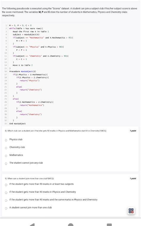 The Following Pseudocode Is Executed Using StudyX