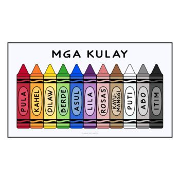 Crayons in Tagalog / Colors in Tagalog (High Resolution) | TPT