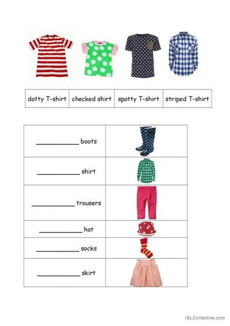 clothes patterns: English ESL worksheets pdf & doc