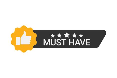 Must Have Label With Five Stars And Thumbs Up 16271600 Vector Art At