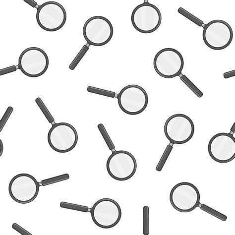 Premium Vector Magnifying Glass Seamless Pattern On A White Background Magnifier Icon Vector