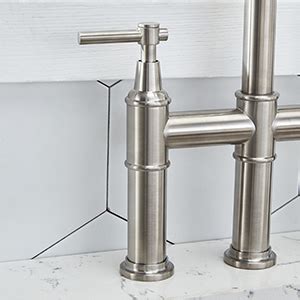 Shaco Brushed Nickel Bridge Kitchen Faucet Hole Farmhouse Kitchen